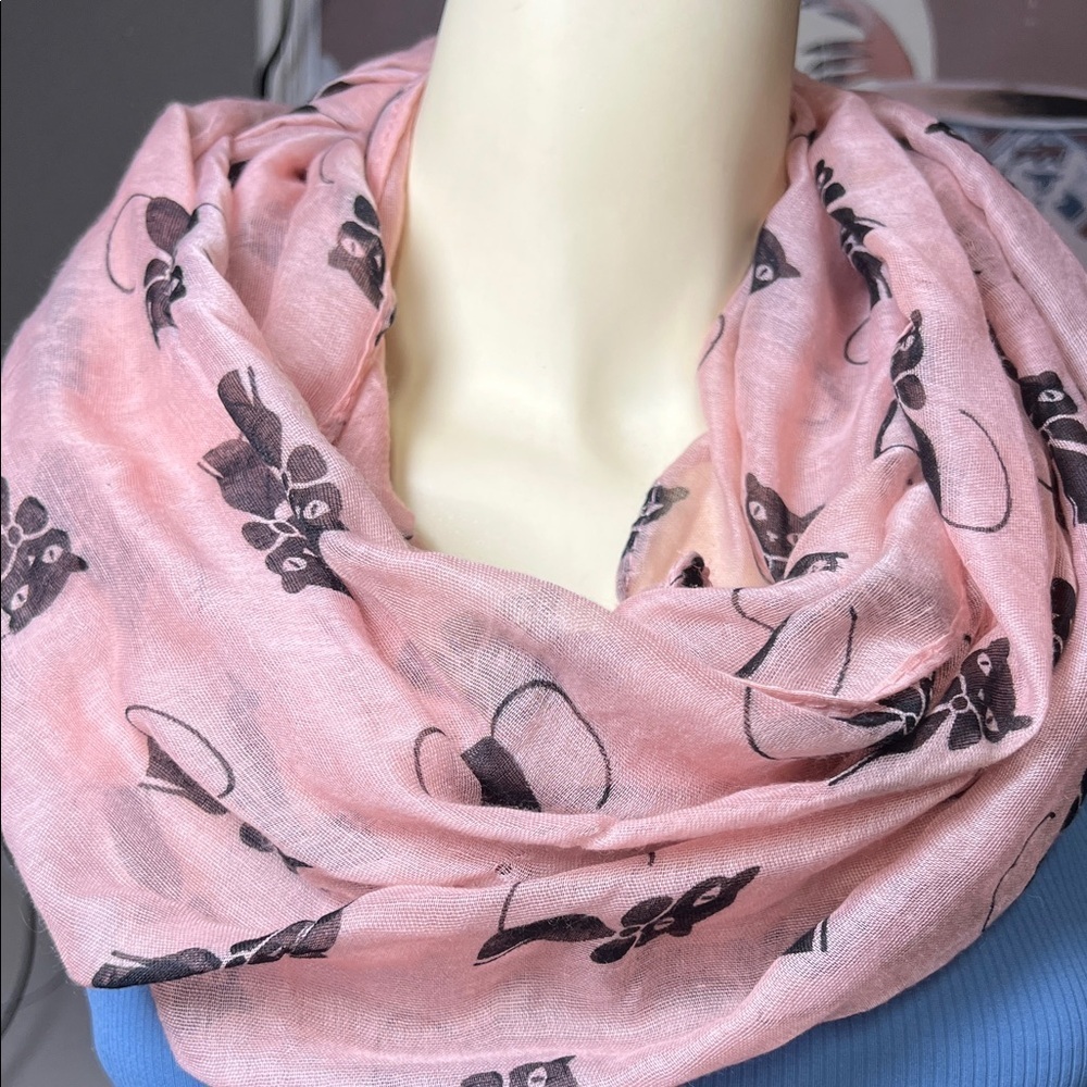 Rue21 Pink and Black Floral Scarf